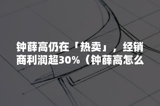 钟薛高仍在「热卖」，经销商利润超30%（钟薛高怎么卖）